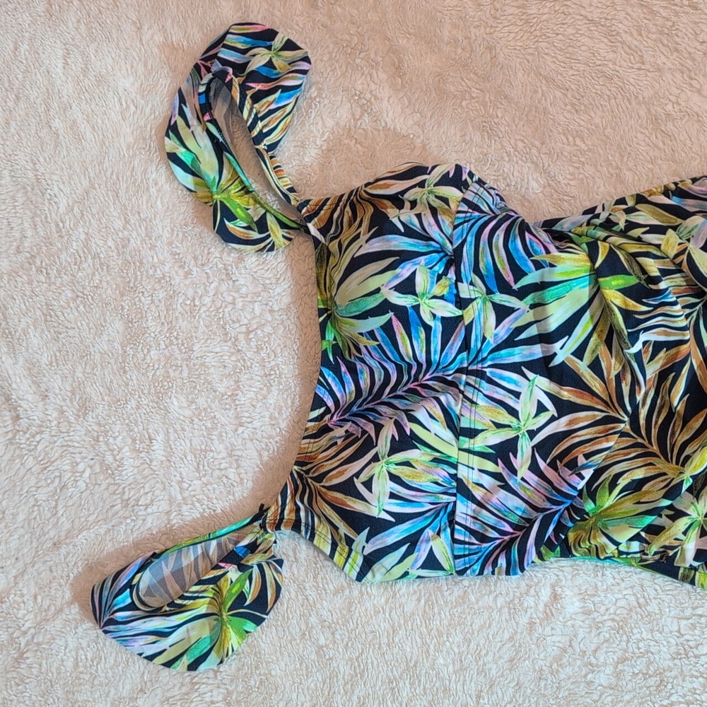 Ellen Tracy Tropical Palm Leaf One-piece Swimsuit Size 8 NWT - Picture 5 of 16